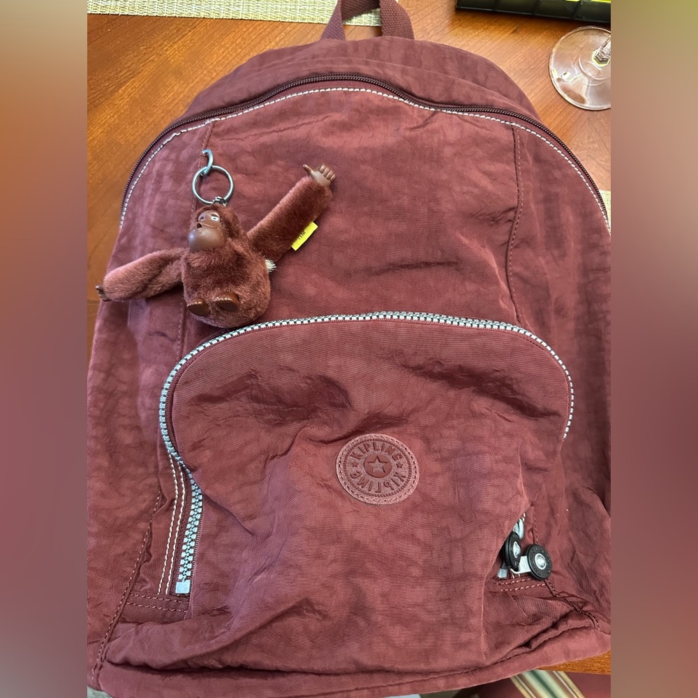 Maroon Kipling backpack